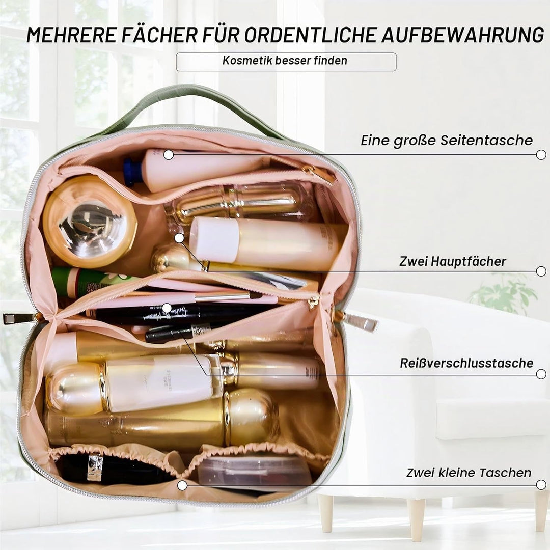 Bestash Reise Kosmetiktasche Damen mit Grossem,Tragbare Reise Make Up Tasche,Wasserdichter Schminkta