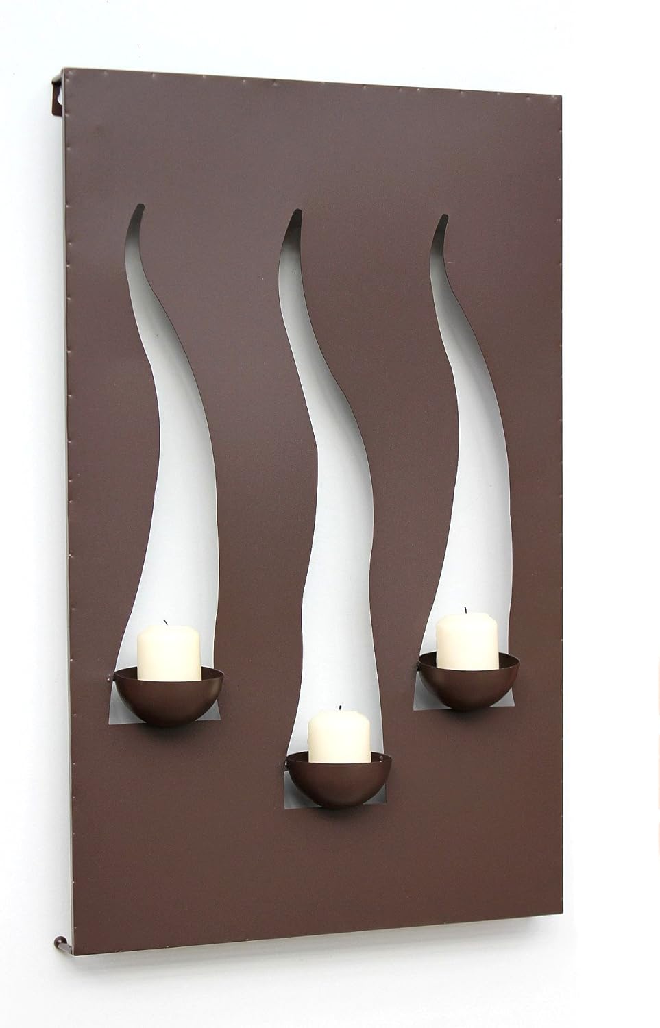 Kerzenhalter Windlicht Flamme 65x40x10cm 3-flammig Kerzenleuchter Metall Braun Metalldekoration z.h.