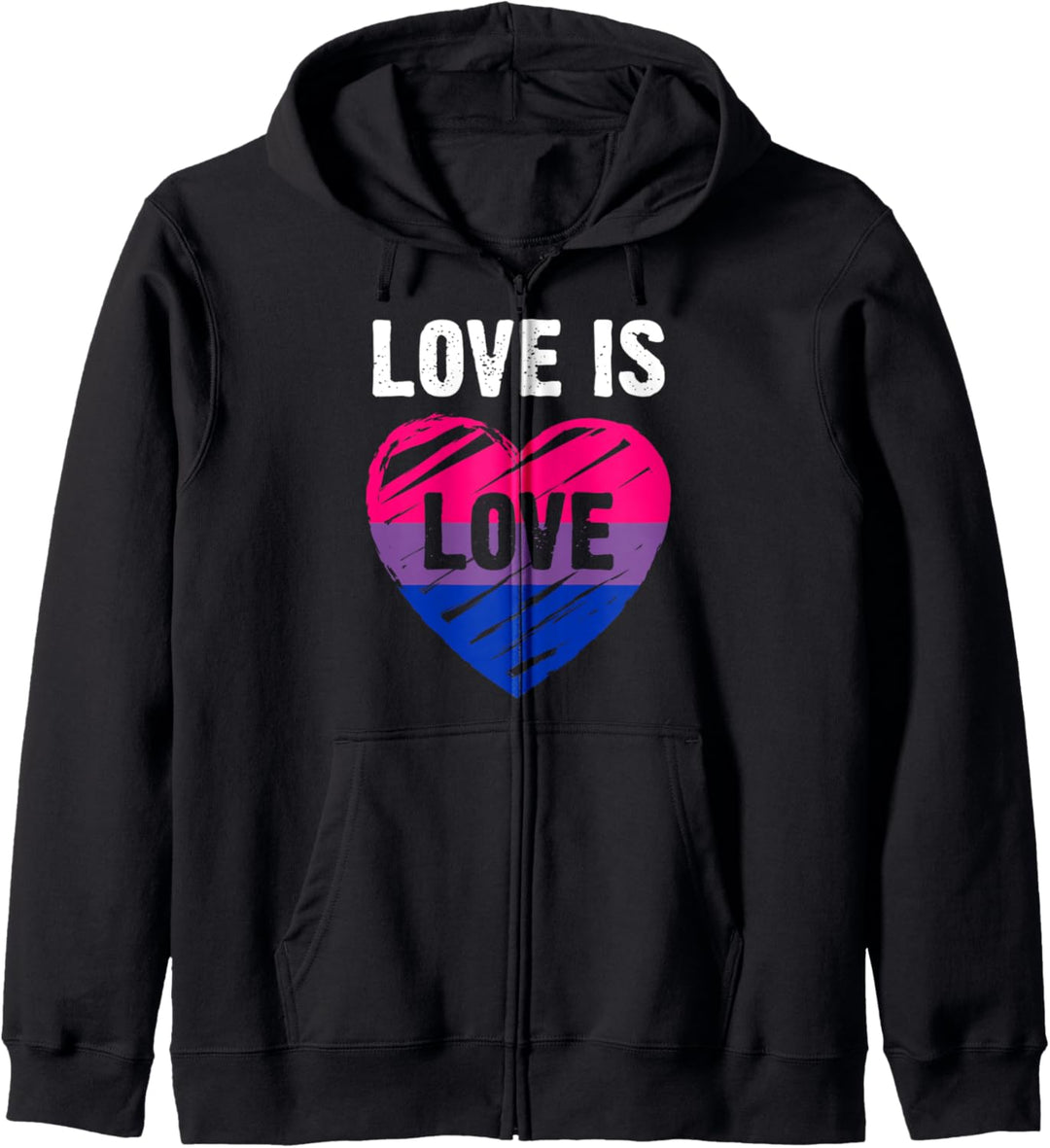 Bisexuelle Flagge, Herz, Love is Love Kapuzenjacke