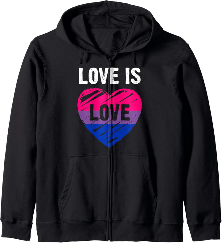 Bisexuelle Flagge, Herz, Love is Love Kapuzenjacke