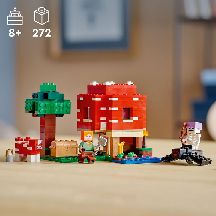 LEGO Minecraft The Mushroom House 21179 Building Kit; Toy House Playset; Great Gift for Kids and Pla