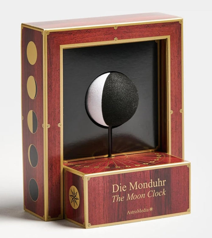 Astromedia Die Monduhr - Mondphasenanzeige - Klassisch - Schwarz - ca. 12 x 7,5 x 14,5 cm (B/T/H) -