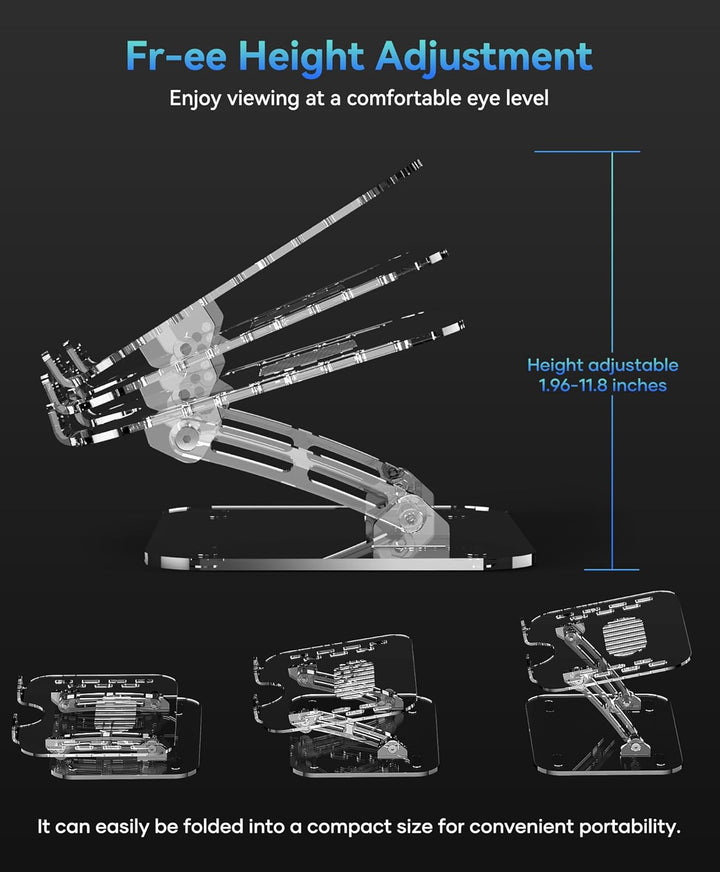 Lpoake Verstellbarer Laptopständer, Tragbarer Ergonomischer Computerständer für Laptop, Faltbarer La