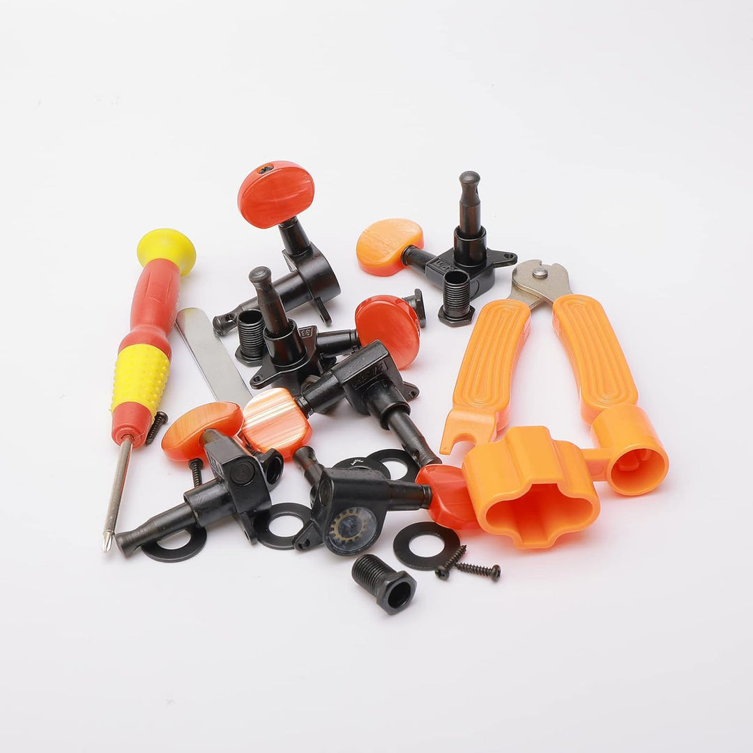 6 Stück 3L3R Akustikgitarre Tuning Pegs Machine Head Tuners Set, Guitar String Tuning Pegs with Wren