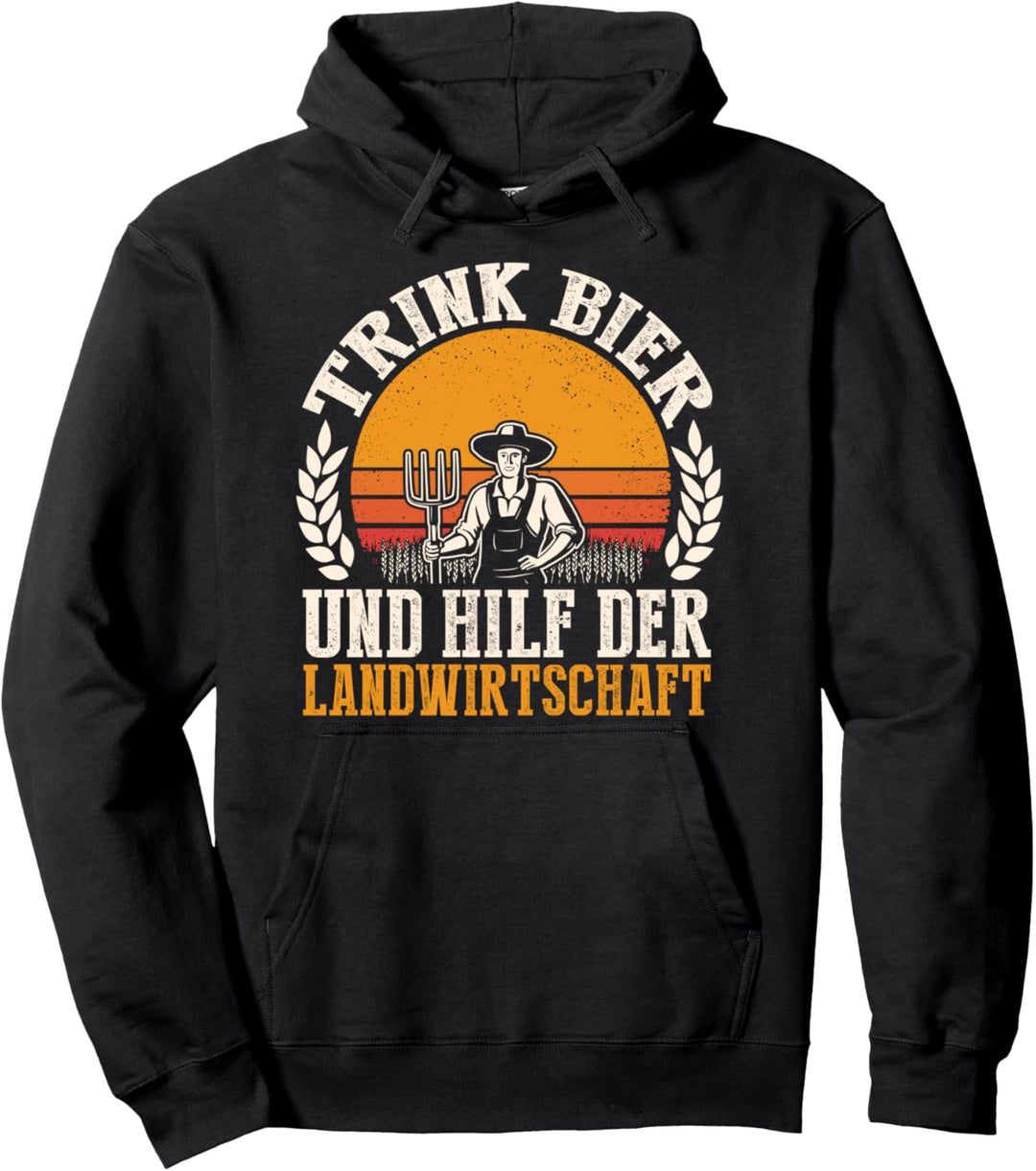 Trink Bier Und Hilf Der Landwirtschaft Lustiges Trinkendes Pullover Hoodie