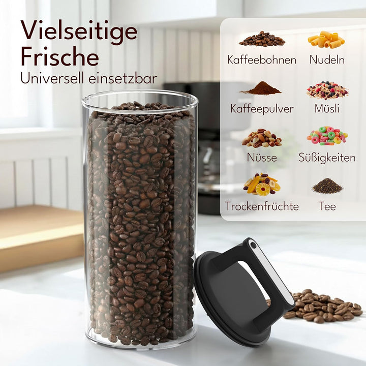 Kitchen&Co. Kaffeedose mit Vakuumdeckel, Luftdichte Aufbewahrung, Vorratsdose luftdicht, mottensiche