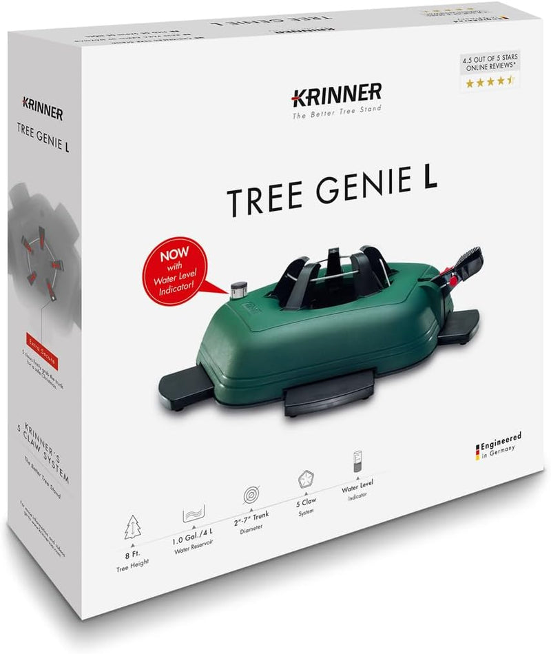Krinner® Tree Genie L Christbaumständer Weihnachtsbaumständer mit extra Stabilisierungsfüsse Baumhöh