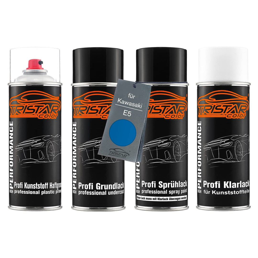 TRISTARcolor Motorradlack Spraydosen Set für Kunststoff Stossstange für Kawasaki E5 Candy Lightning