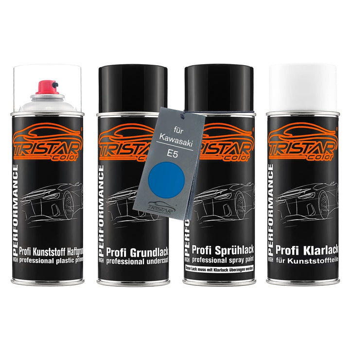 TRISTARcolor Motorradlack Spraydosen Set für Kunststoff Stossstange für Kawasaki E5 Candy Lightning