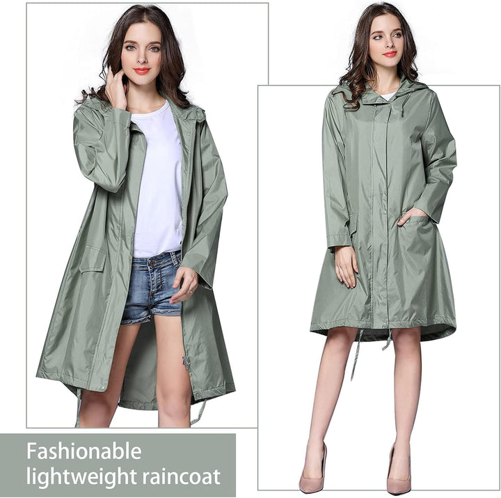 Freiesoldaten Damen Wasserdicht Regenjacke Draussen Winddicht Leicht Poncho Schnelltrocknend Regenma