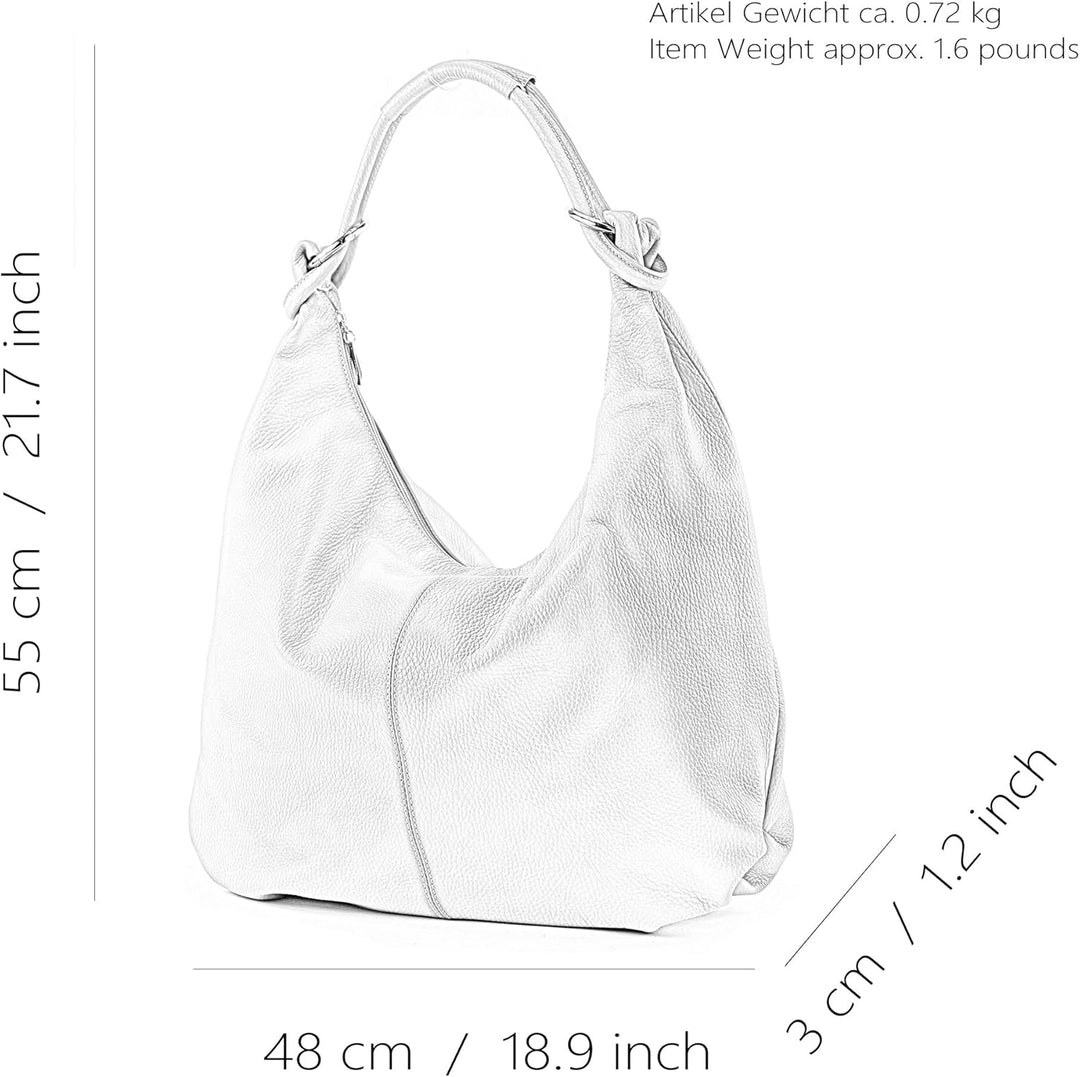 modamoda de - 337 - ital Schultertasche Hobo Shopper Leder Altrosa2021, Altrosa2021