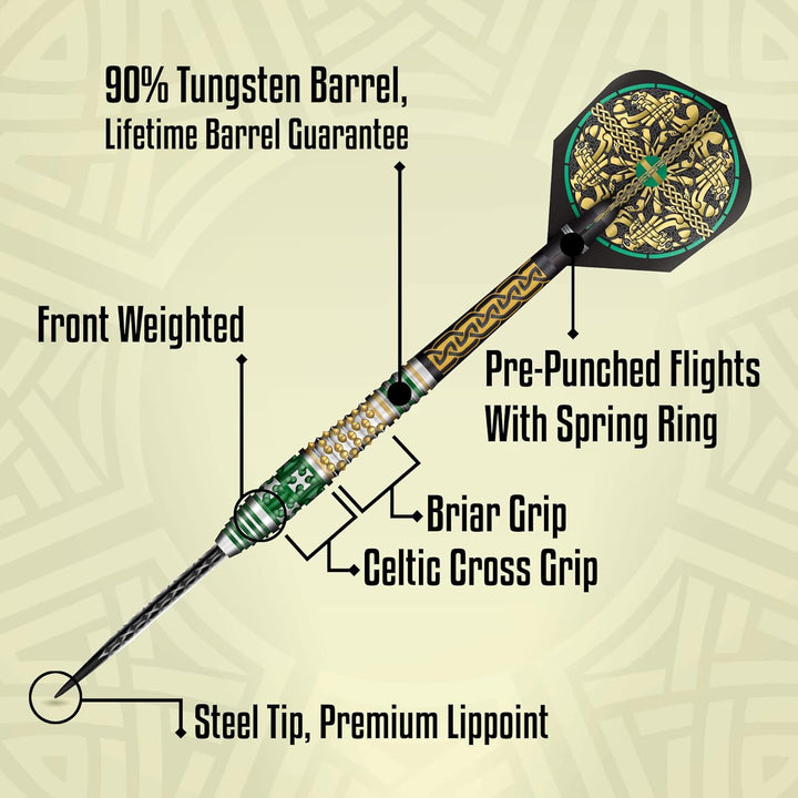 Shot! Celt Cernunnos Steel Tip Dart Set 90% Wolfram Pro Throwing Darts Steel Tip Set, Professionell