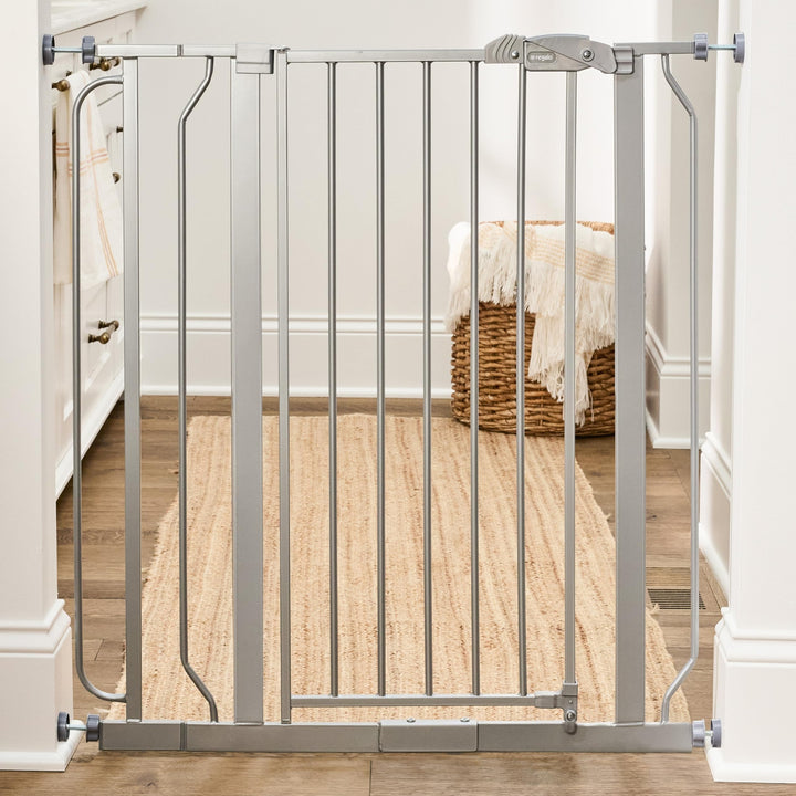 Regalo Deluxe Easy Step Schutzgitter extrahoch, Platinum, Platinum
