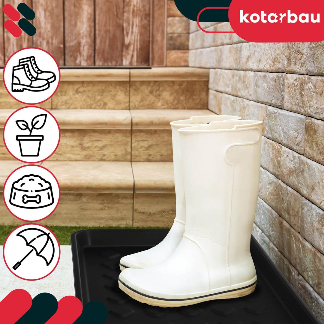 KOTARBAU® 3er Set Schuhabtropfschale schmal Schwarz 72 x 35 cm Schuhablage Schuhabtropfschale für de