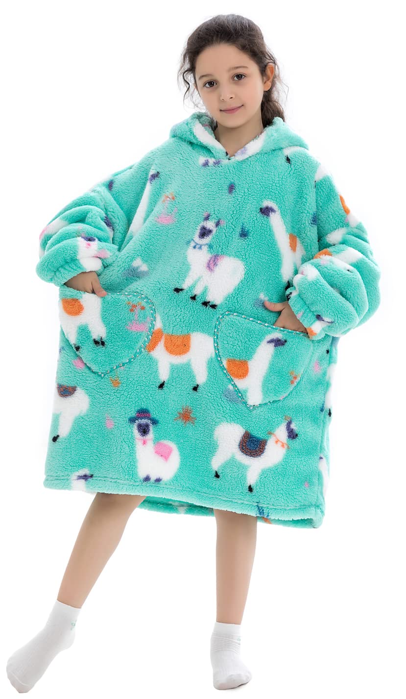 Ruiuzioong Kinder Übergrosse Kapuzenpullover,Super Weich Warmes Bequeme Tragbare Decken Sweatshirt f