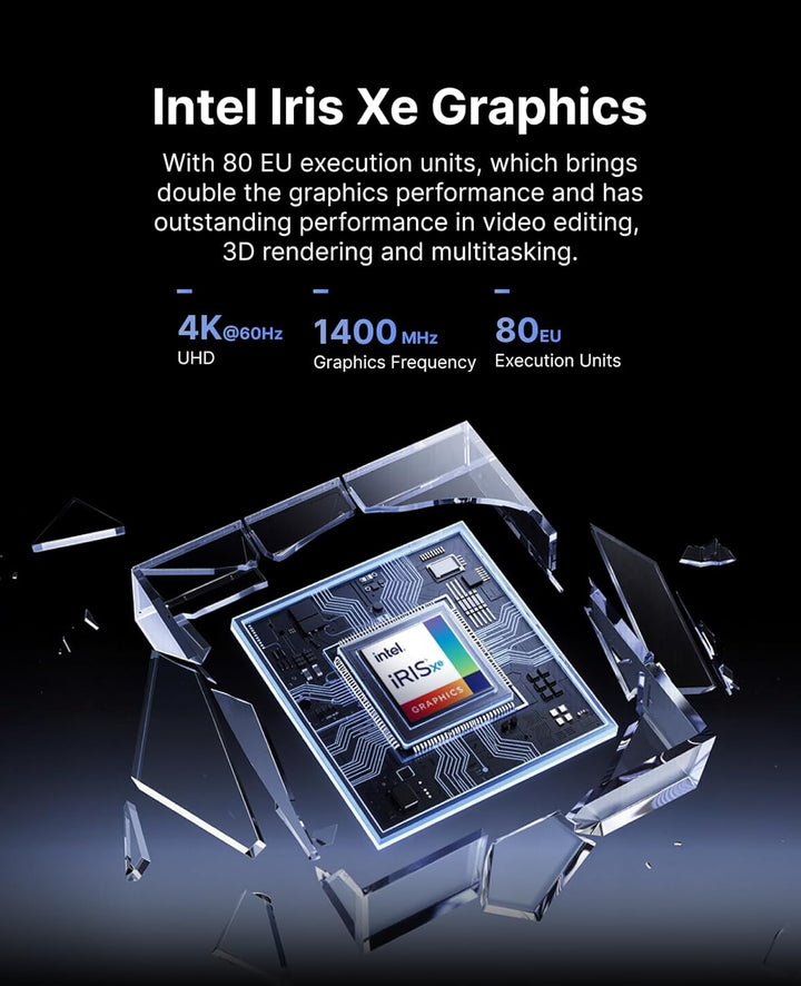 NiPoGi CK10 Mini PC Ιntel Core i5-12450H(8C/12T, bis zu 4,40 GHz), 16GB DDR4 512GB M.2 NVMe SSD Mini