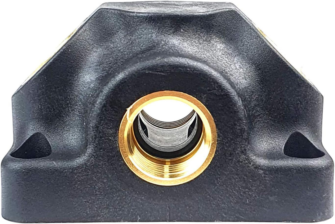 Wanddose Druckluftweiche aus Kunststoff mit Messing Gewindeeinsätzen G 1/2" Abgangsgewinde vorne 2 x