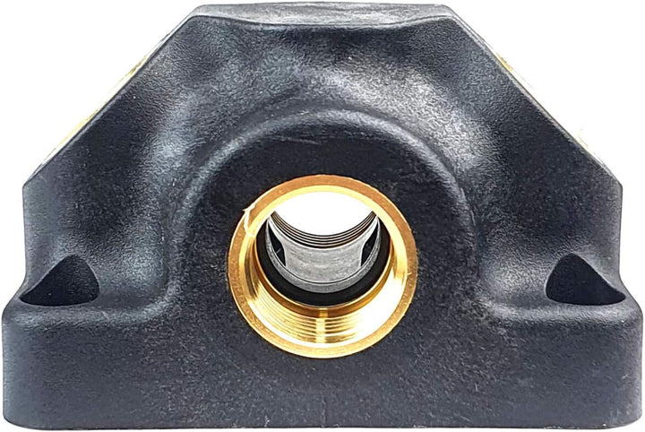 Wanddose Druckluftweiche aus Kunststoff mit Messing Gewindeeinsätzen G 1/2" Abgangsgewinde vorne 2 x