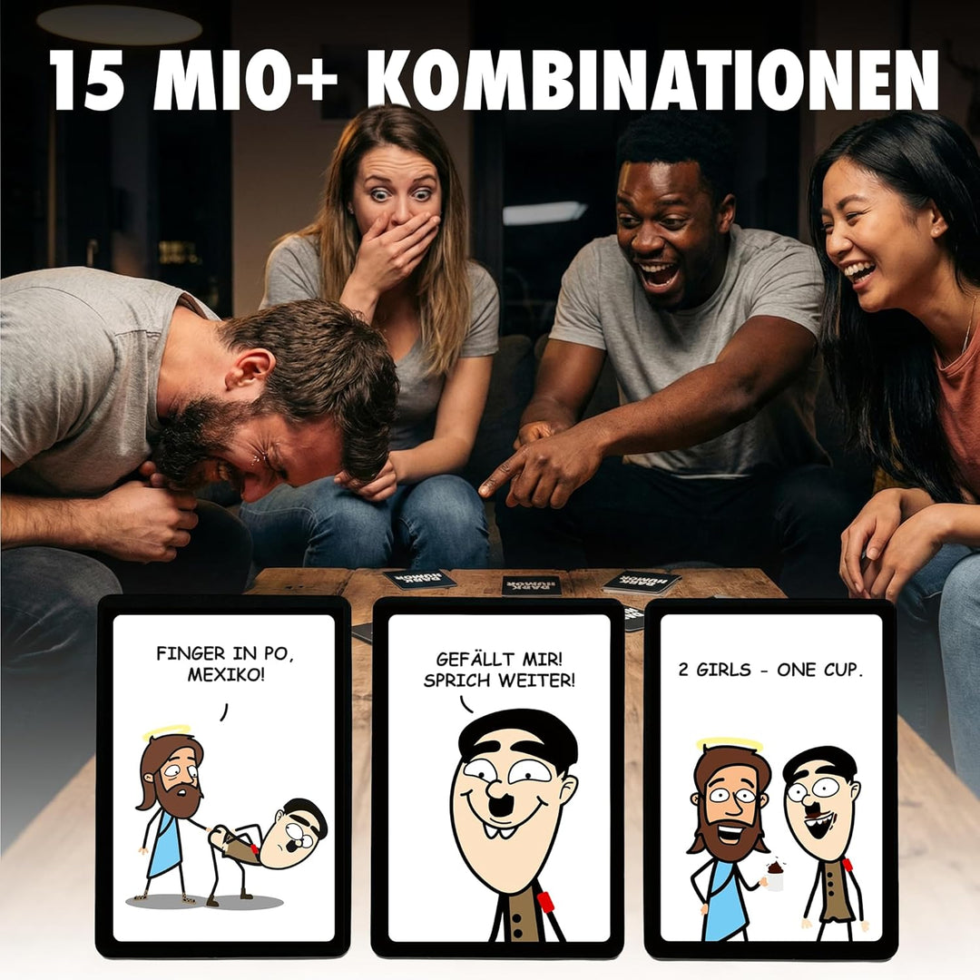 Wer lacht, verliert! Dark Humor Kartenspiel jenseits von Gut und Böse für Fans von schwarzem Humor,