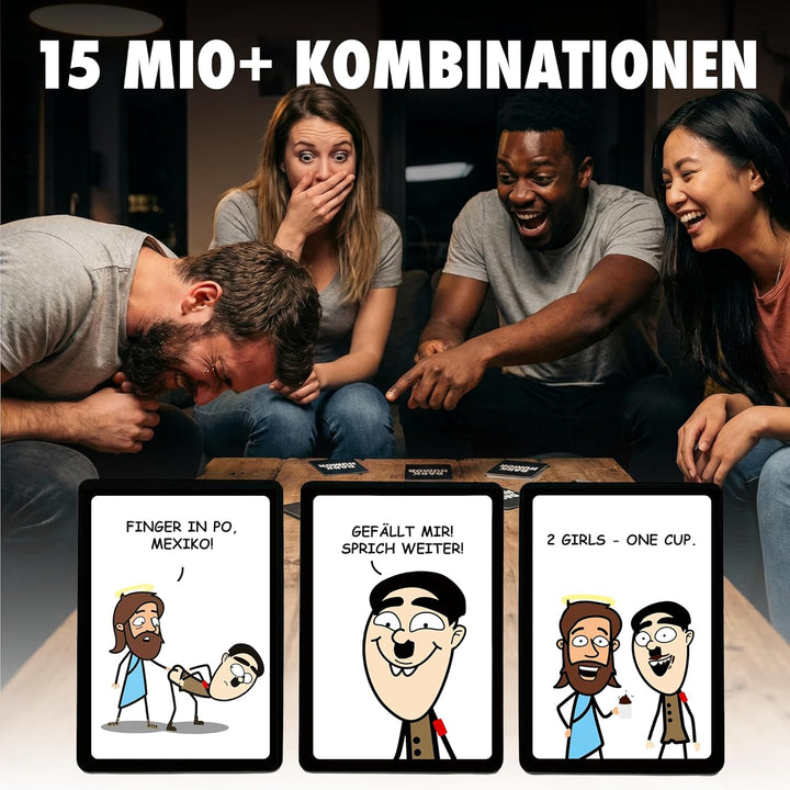 Wer lacht, verliert! Dark Humor Kartenspiel jenseits von Gut und Böse für Fans von schwarzem Humor,