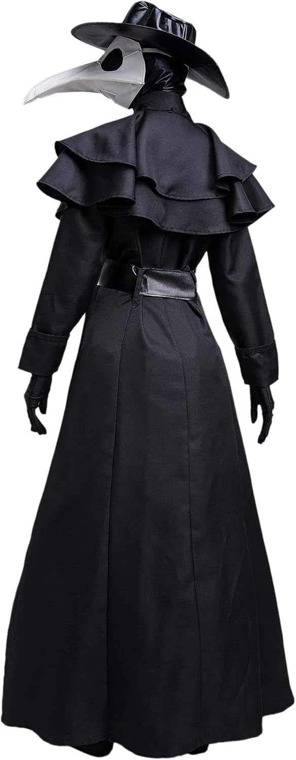 Feynman Herren Mittelalter Steampunk Pest-Doktor Pest Arzt Halloween Kostüm mit Pestdoktor Accessoir