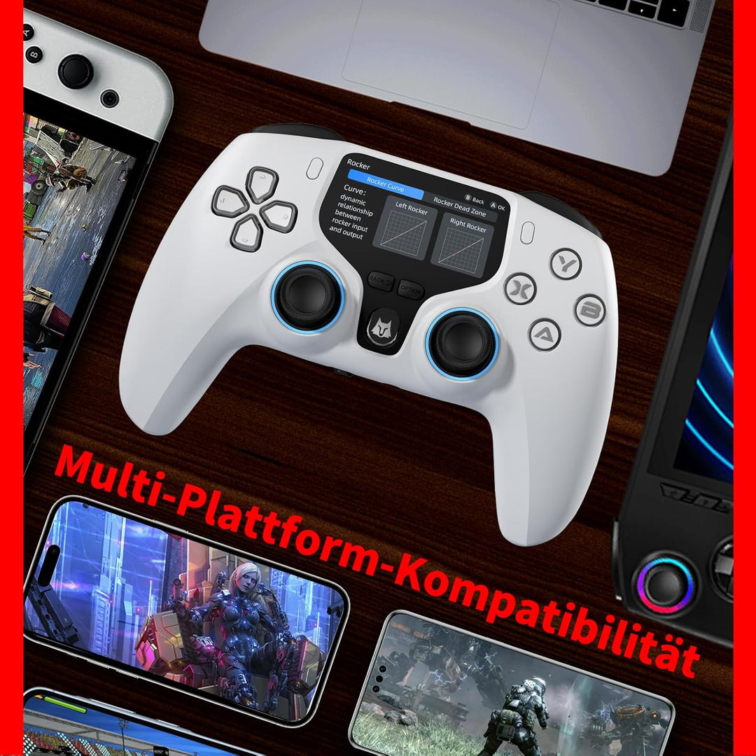 NBCP Wireless Controller für PC mit Display, PC Controller Pro Wireless mit Hall-Jostick/Hall-Trigge