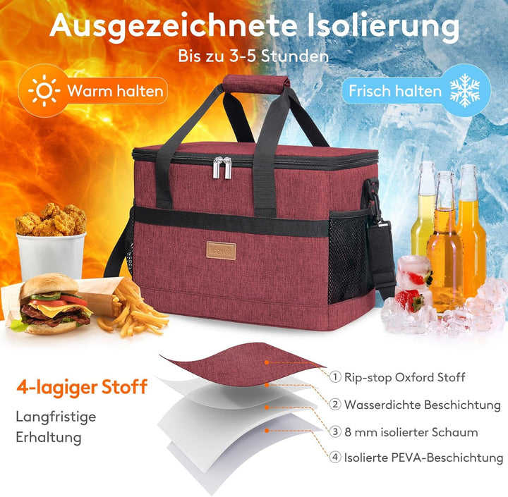 Lifewit 20L Kühltasche Gross faltbar Kühlkorb Kühlbox Isoliertasche Thermotasche Picknicktasche für