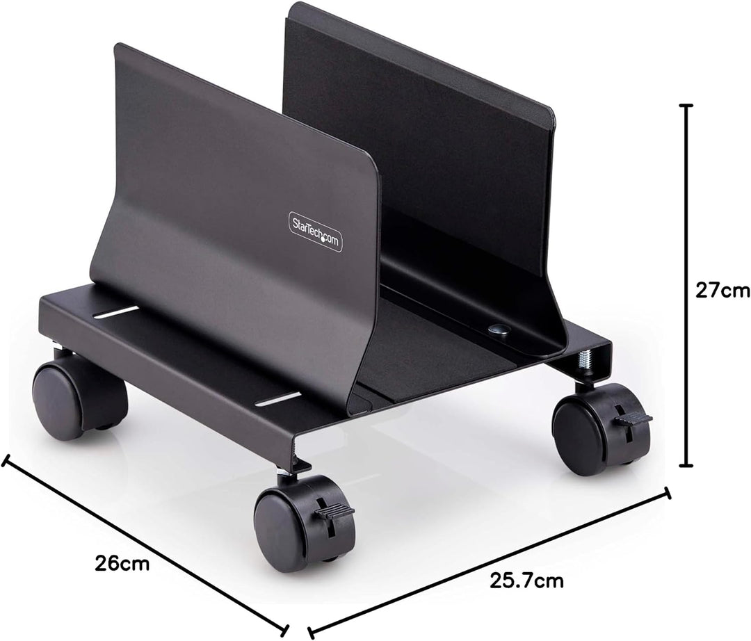 StarTech PC Ständer auf Rädern, Tragkraft 21kg (CPUMOBILESTND) | Rollwagen, Einstellbar, Computerstä