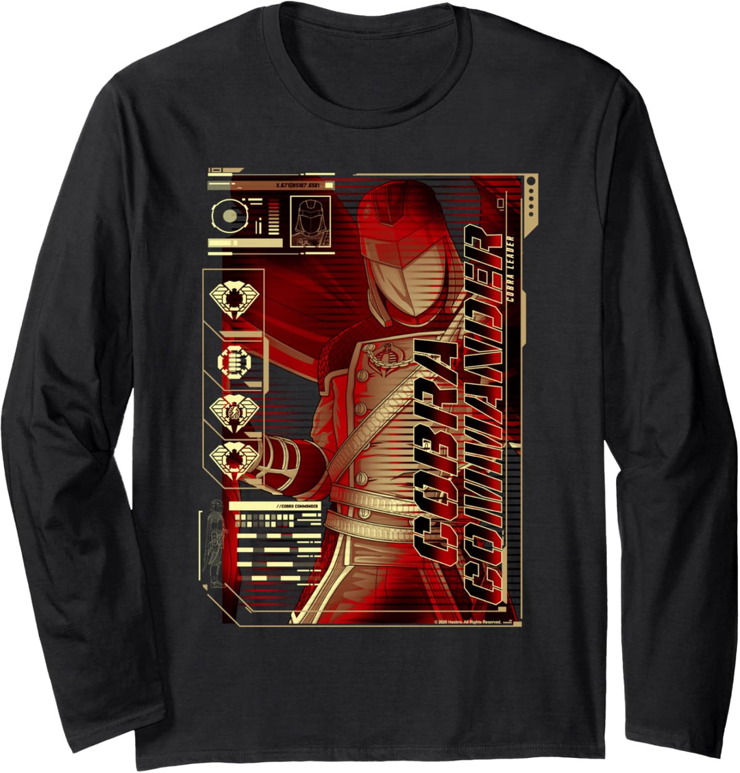 G.I. Joe Cobra Commander Leader Schematic Profile Langarmshirt