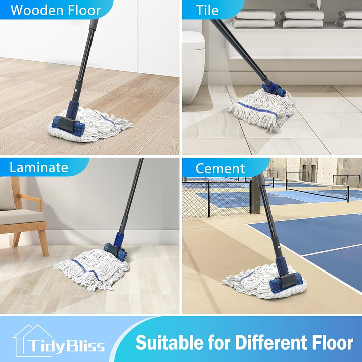 Bodenwischer Wischmopp, Wischer Boden mit 146 cm Langem Stiel, Microfaser Nass-Trocken-Mopp Haushalt