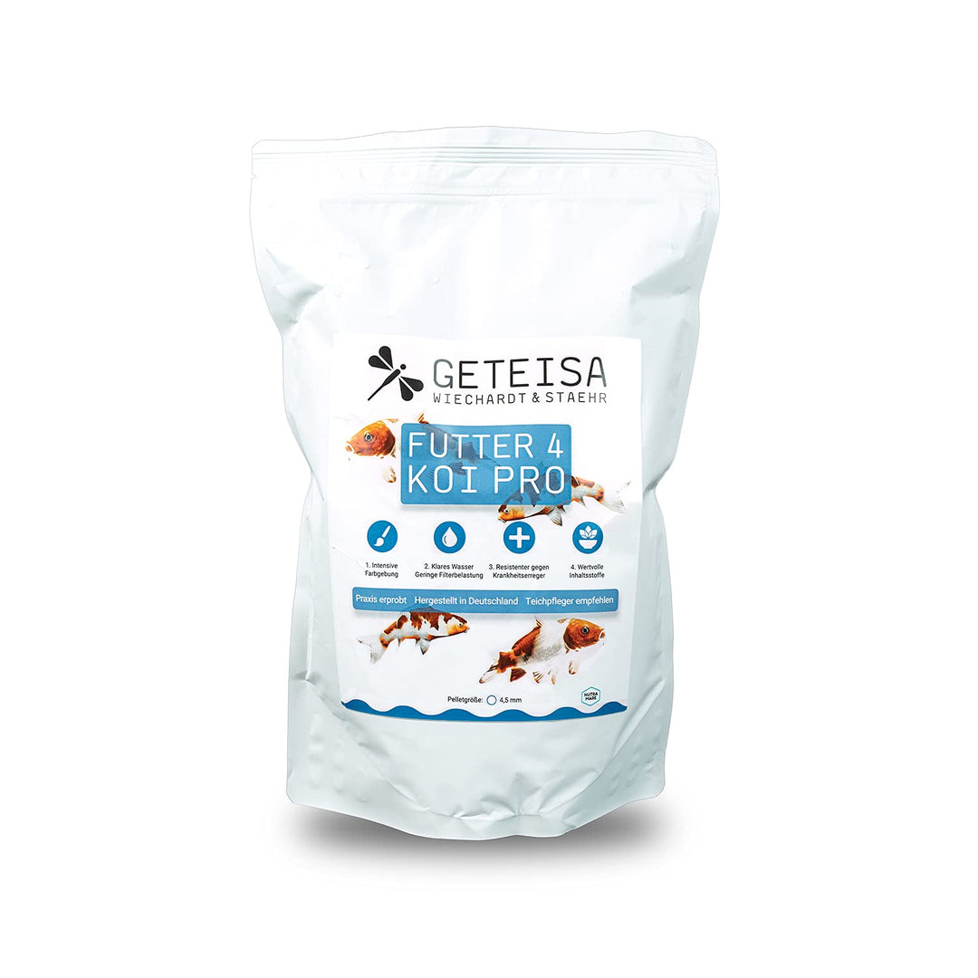 GETEISA Premium Koi Futter 10 kg - Hochwertige 4,5 mm Pellets für Intensive Farbgebung, Isländisches