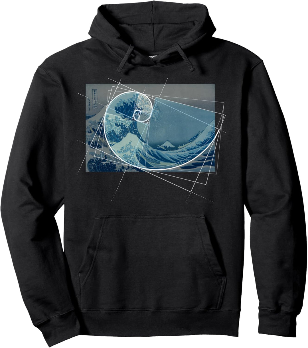 Hokusai trifft Fibonacci, Goldener Schnitt #2 Pullover Hoodie