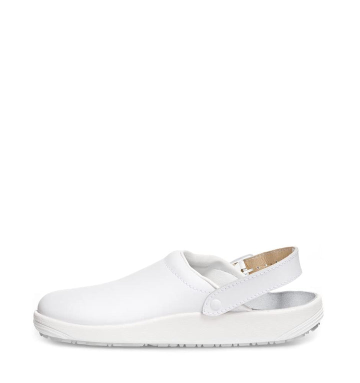Abeba Clog 9200 - rubber Glattleder weiss, zertifiziert, 39 39 EU, 39 EU