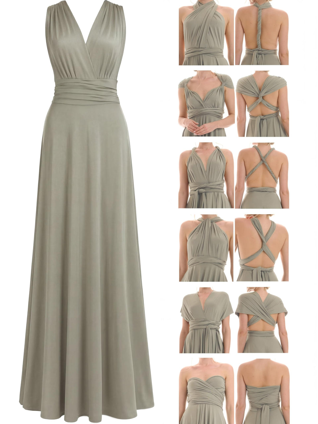 Juvell Brautjungfernkleider lang - Maxi-Kleid - Infinity-Abendkleid - Multiway-Wickelkleid - Abendkl