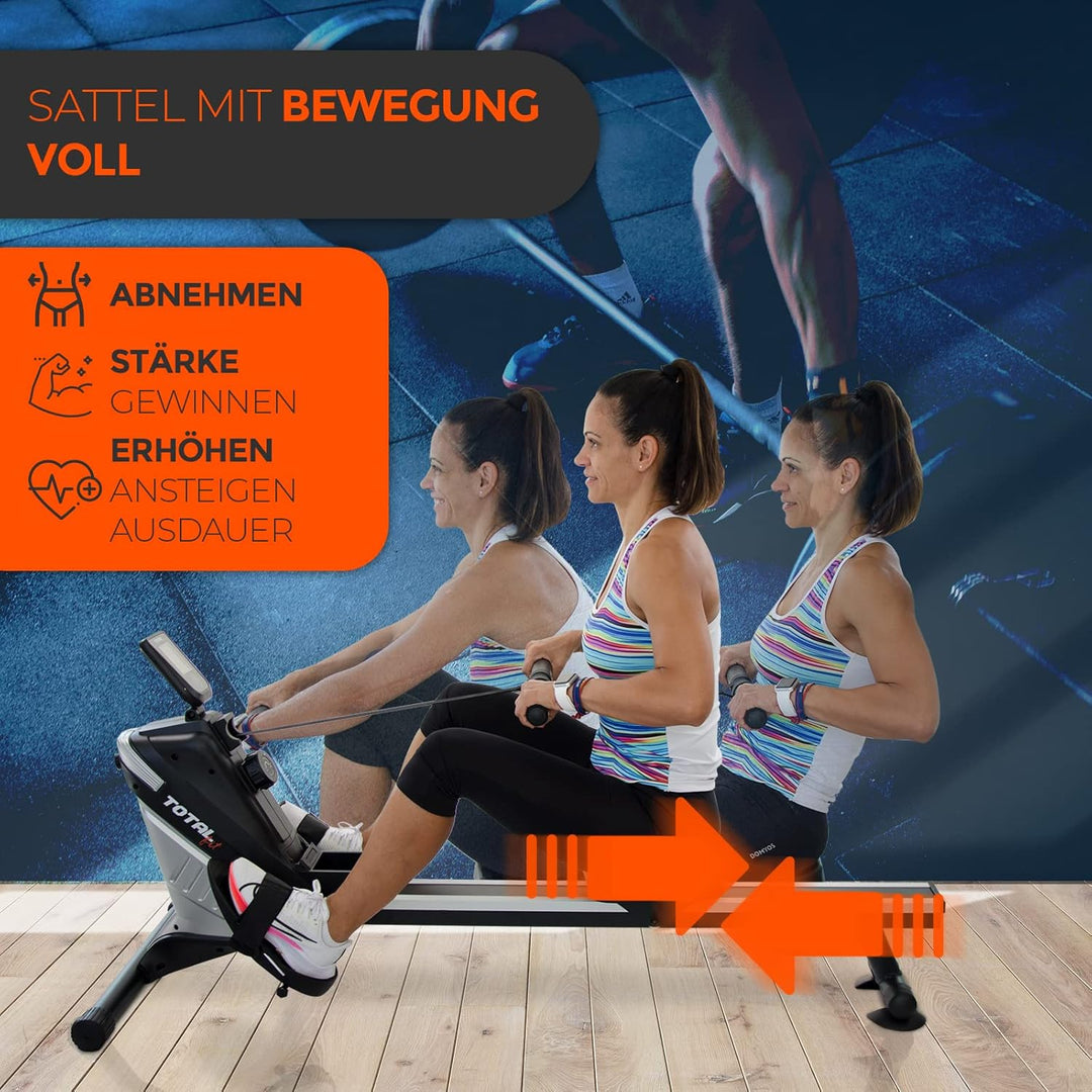 Rudergerät | Hohe Qualität | Mit Transportrollen | Mit led-anzeige | Perfekt für das Training zu Hau