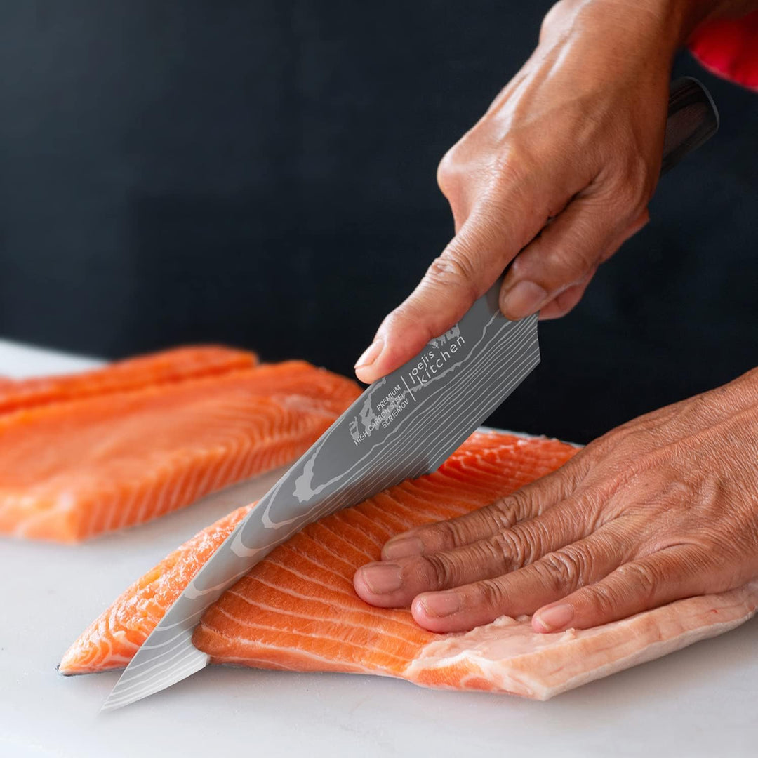 Joeji's Kitchen Kochmesser Profi Messer scharf aus rostfreiem Edelstahl mit ergonomischem Pakkaholzg