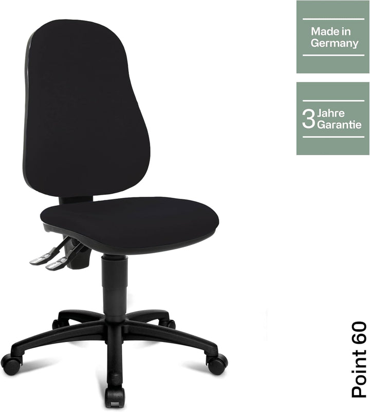 Topstar Point 60, Bürostuhl, Schreibtischstuhl, Stoff, schwarz