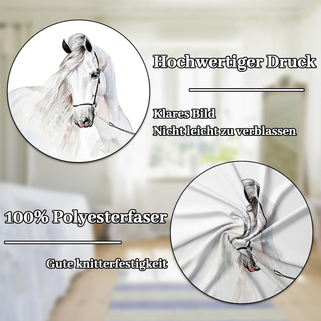 Pferde bettwäsche 135x200, 3D Pferdemuster Bettwäsche-Sets mit Reissverschluss, Super Weiche Angeneh