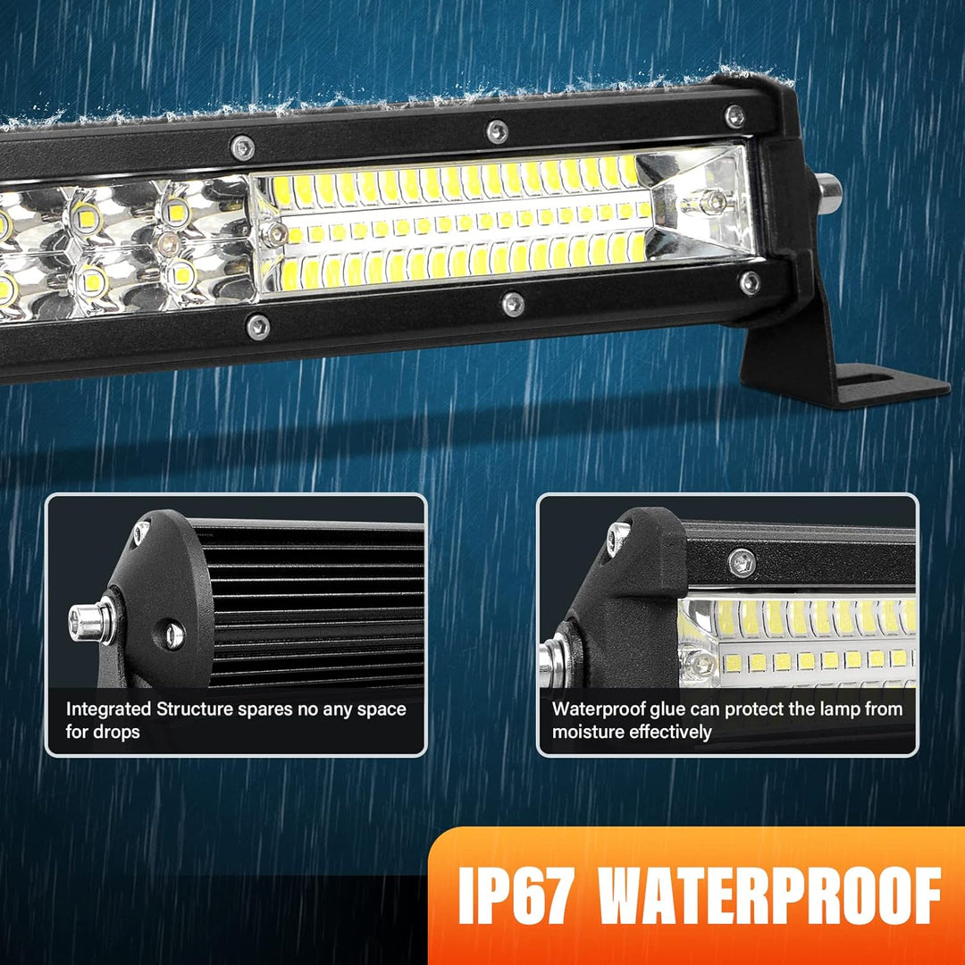 AUXTINGS LED Zusatzscheinwerfer Bar,50 cm 180W Lightbar 12600lm Schlank Einzelreihe LED Arbeitsschei