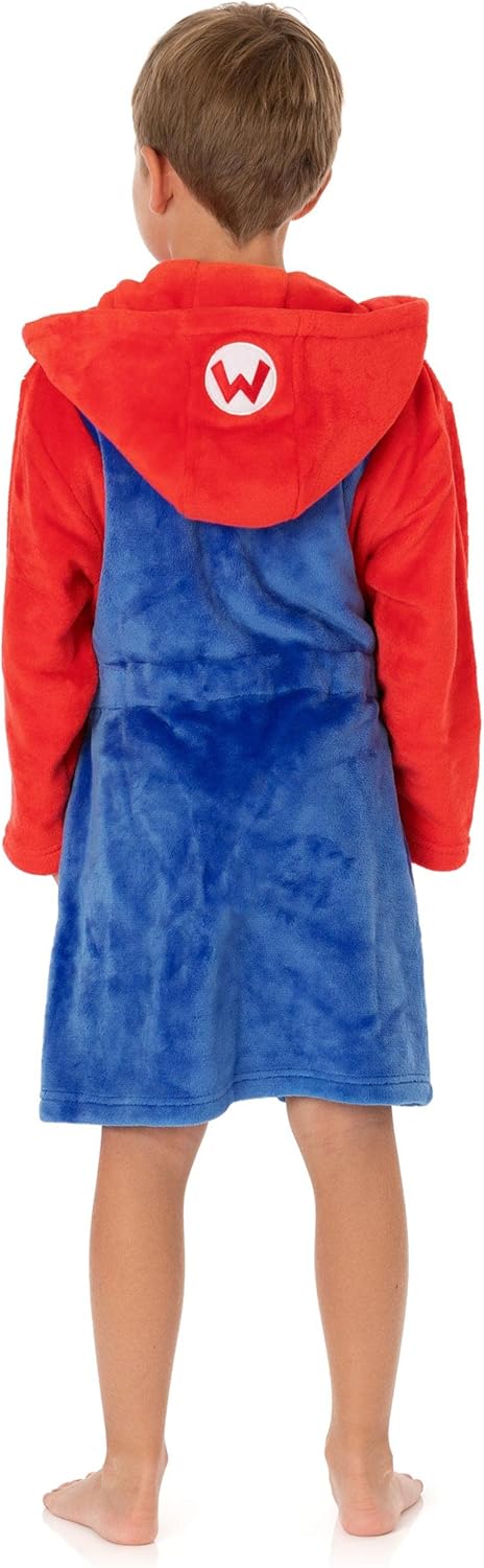 Super Mario Dressing Kleid Kinder Mädchen Jungen Spielcharakter PJS Bademantel 9-10 Jahre Blau, 9-10