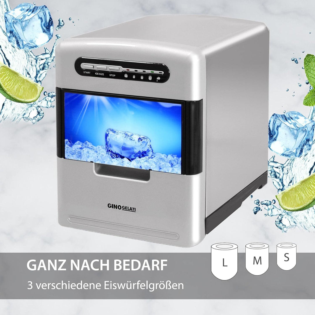 Syntrox Germany GG-185W Digitaler Edelstahl Eiswürfelbereiter max.150 Watt Eiswürfelmaschine Icemake