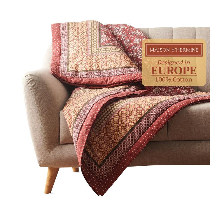 Maison d' Hermine Überwurfdecke für Couch, leicht, weich, warm, atmungsaktiv, Baumwolle, Überwurfdec