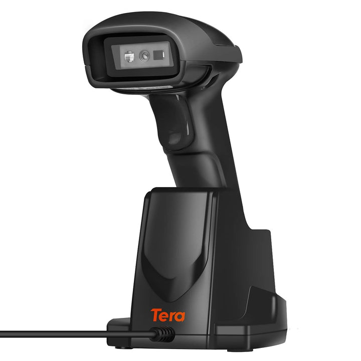 Tera Barcode-Scanner Wireless 2,4 GHz Barcodescanner für 1D 2D QR Barcodes Kabellos Barcode-Lesegerä