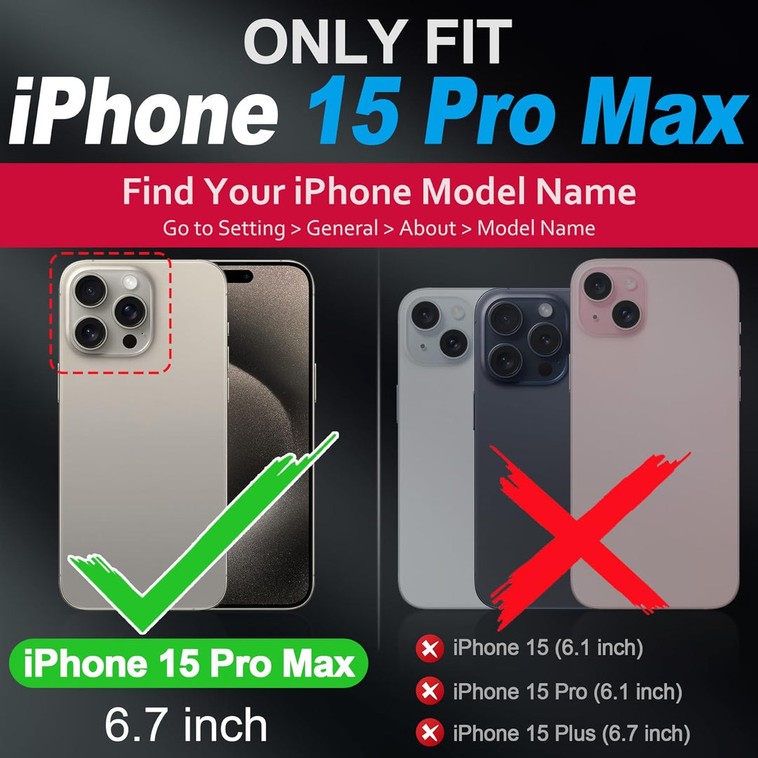 SHIELDON Hülle für iPhone 15 Pro Max, Echtleder Handyhülle [Abnehmbar] [kabelloses Laden] [Kartenfac