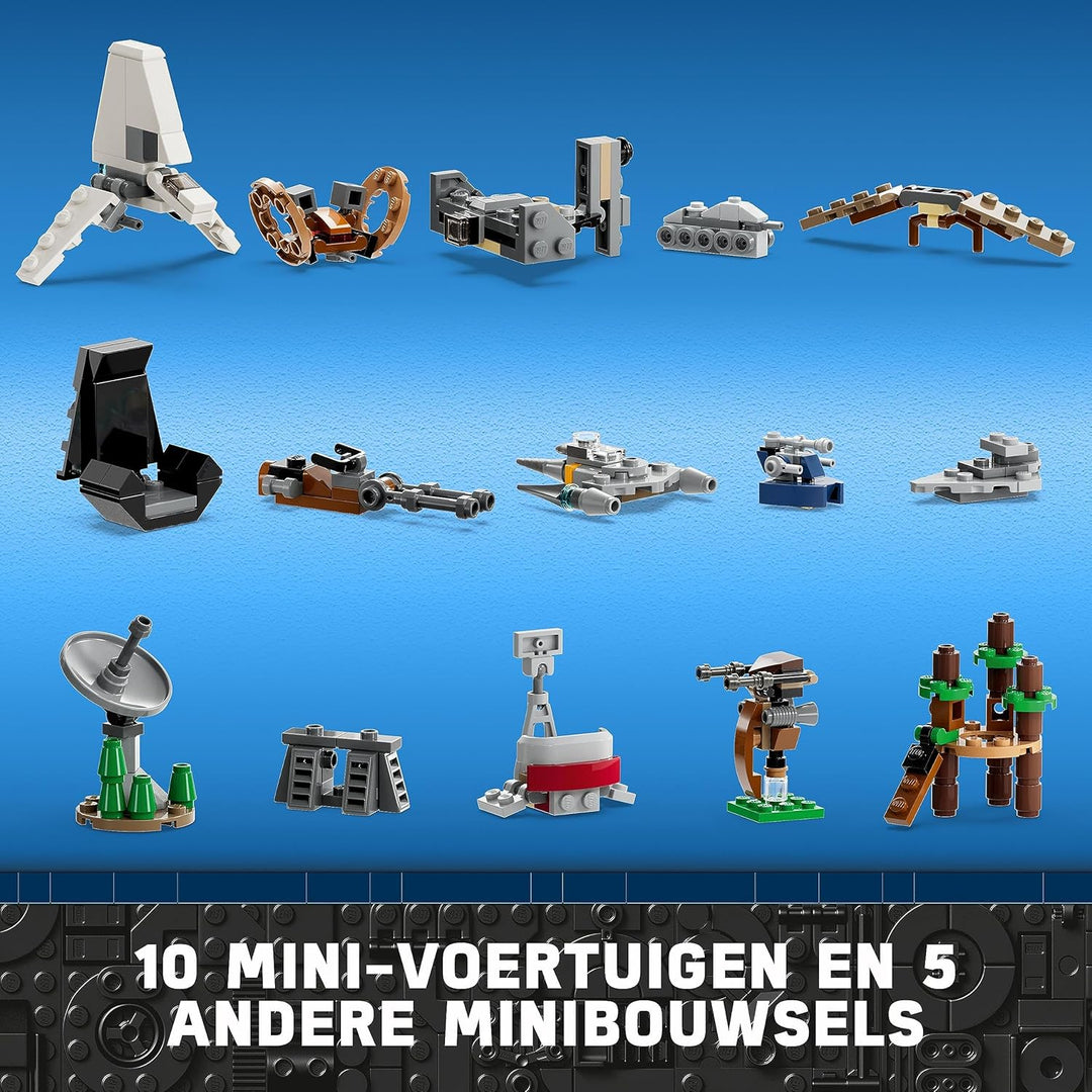 LEGO 75366 Star Wars Adventskalender 2023, Weihnachtskalender mit 24 Geschenken, darunter 9 Figuren,