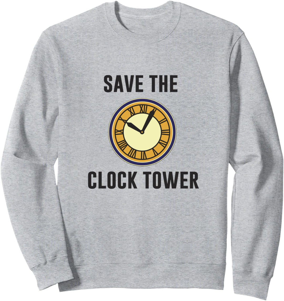 Back To The Future Save The Clock Tower Text Sweatshirt
