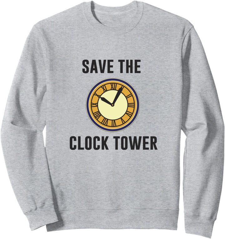 Back To The Future Save The Clock Tower Text Sweatshirt