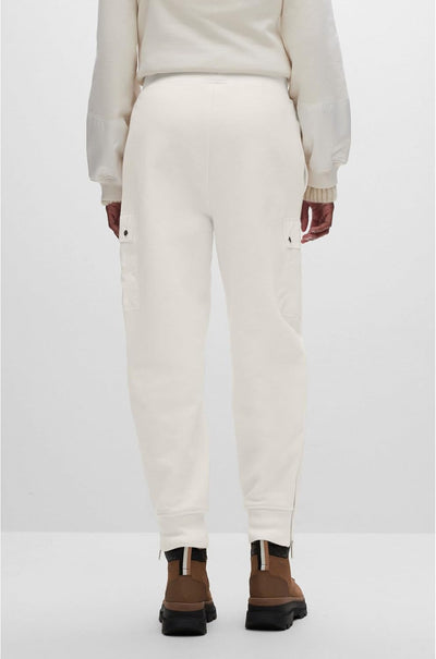 BOSS Damen C_ecargo Jersey-Trousers, Open White