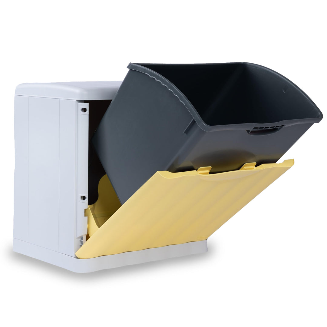 Hummelladen Mülleimer 20 Liter mit Kippfunktion Modulsystem Gelb - 40x40x30cm - seperater Eimer - Mü