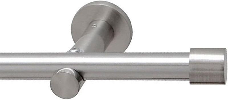Gardinenstange 16mm 1-Lauf Edelstahloptik, 240cm (2x120cm), 240